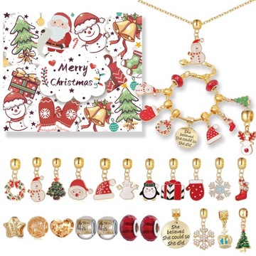 Bransoletka świąteczna z pudełkiem na bransoletkę DIY Charm Beads Kit