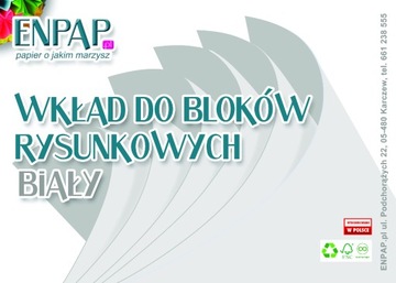 BLOK RYSUNKOWY A4 BIAŁY ZAPAS WKŁAD 200 KAR