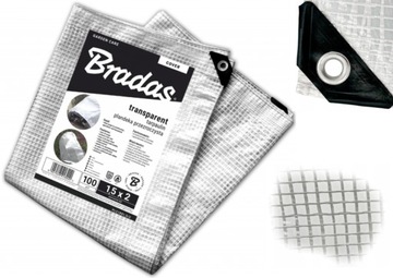 PLANDEKA PRZEZROCZYSTA ZBROJONA 3 X 4m WZMACNIANA WODOODPORNA MOCNA