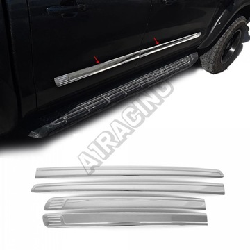 MASIVNÍ LIŠTA OSOBNÍ STRÁŽCE DVEŘE SE OCELI NEREZ MERCEDES X-CLASSE 2017+, FORD RANGER 201