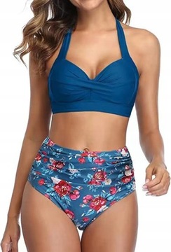 BIKINI STRÓJ KĄPIELOWY WYSOKI PUSH UP RETRO