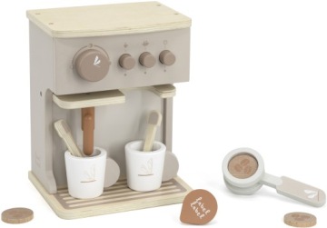 ЭТИКЕТКА ДЕРЕВЯННАЯ КОФЕМАШИНА С АКСЕССУАРАМИ КОФЕЙНАЯ ЧАШКА