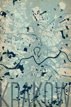 Artystyczna mapa miasta Kraków Plakat 61x91,5 cm