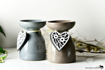 КАМИН КЕРАМИЧЕСКИЙ для эфирных масел, ароматических восков, СЕРДЦЕ КОРИЧНЕВЫЙ КОРИЧНЕВЫЙ