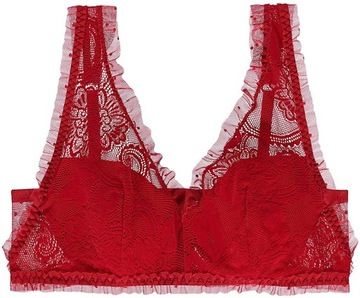 TEZENIS PORTOFINO BIUSTONOSZ USZTYWNIANY koronka welur aksamit czerwony 70B
