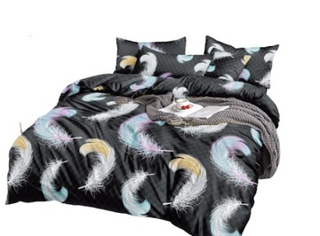 POŚCIEL 3D 160X200 PIÓRKA BOHO DECO ELEGANCKA WZORY KOMPLET