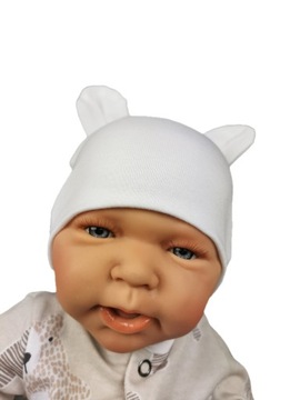 Czapka Z Uszami NIEMOWLĘCA rozmiar 38/40 PODWÓJNA