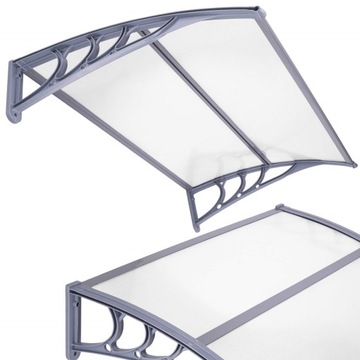 КРЫША НАД ДВЕРЬЮ, АЛЮ, ПОЛИКАРБОНАТ, 80х150см, ВХОД, АРОЧНЫЙ КЛИМАТ