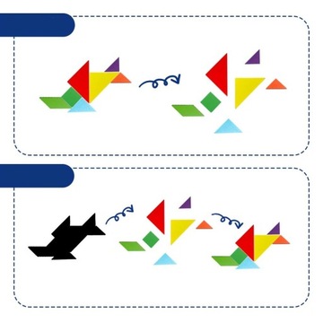 ТАНГРАМ МАГНИТНЫЕ БЛОКИ ДЕРЕВЯННАЯ ЛОГИЧЕСКАЯ ЗАГАДКА