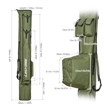 Pokrowiec na wędkę Torba wędkarska z tkaniny Oxford 1,95 m