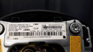 305543899162AJ ULOŽENÍ VZDUCHOVÁ ŘIDIČE AIRBAG MERCEDES TŘÍDA C W204