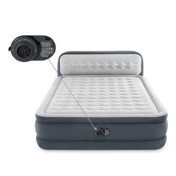 Двуспальная кровать с надувным матрасом и насосом Intex 230 В + подушка
