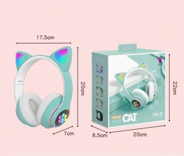 НАУШНИКИ ДЛЯ ДЕТЕЙ BLUETOOTH LED/КОШАЧЬИ УШИ, ФИОЛЕТОВЫЕ/ФИОЛЕТОВЫЕ