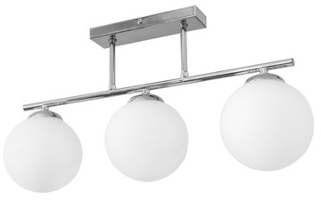 LAMPA WISZĄCA SUFITOWA ŻYRANDOL NOWOCZESNA CHROM BIAŁE KULE LOFT LED