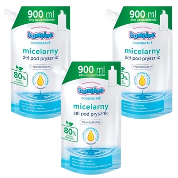 BAMBINO Micelarny żel pod prysznic refill 3x 900ml