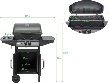 ГАЗОВЫЙ ГРИЛЬ ЛУНД САД 2+1 БОКОВАЯ ГОРЕЛКА 8 КВТ