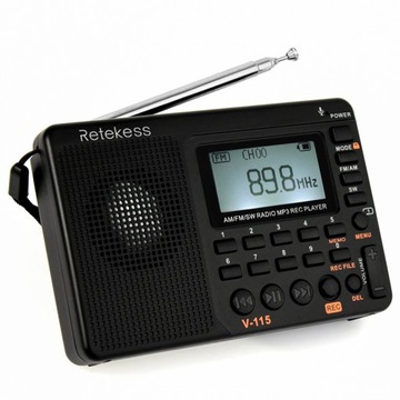 RADIO PRZENOŚNE USB AM/FM SW MP3 SD MOCNE RETRO AKUMULATOR 1000mAh BL-5C