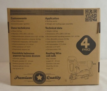 Кровельный гвоздезабиватель, машина для наплавки рубероида 4PROCN45 19-45 мм + гвозди 3,1x25 1,8 000 зл.