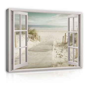 Obraz Na Ścianę PLAŻA MORZE Okno Do Salonu 100x70