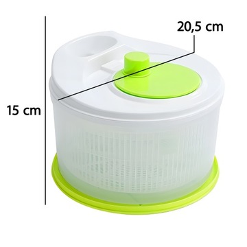 WIRÓWKA DO SAŁATY SUSZARKA DUŻA MISKA DO WARZYW OWOCÓW OSUSZACZ CEDZAK 2.7L