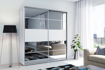 SZAFA PRZESUWNA WIX 6 BIAŁA 175x245 + LUSTRA
