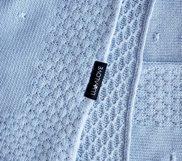 LULLALOVE Kocyk bambusowy Popcorn Błękitny