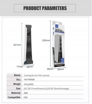 ОХЛАЖДАЮЩИЙ ВЕНТИЛЯТОР С USB-ПОРТОМ ДЛЯ PS5