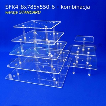 Многоярусная подставка для торта из оргстекла на 100 порций, свадебная.