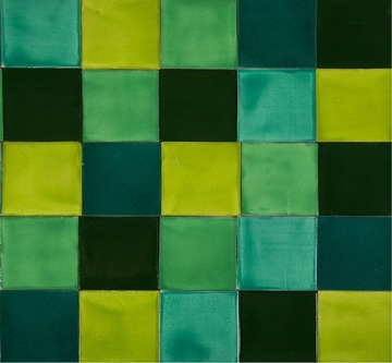 Patchwork z płytek zielonych jednokolorowych dekoracyjnych - 90 szt - Verta