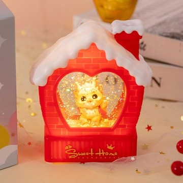 Latarnia ze śnieżną kulą z roku smoka Błyszcząca latarnia ze smokiem Lampka