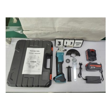 БЕСЩЕТОЧНАЯ УГЛОВАЯ ШЛИФОВАЛЬНАЯ МАШИНА 21 В, 125 ММ, 800 ВТ, МОЩНАЯ ПОЛИРОВАЛЬНАЯ МАШИНА + 2 АККУМУЛЯТОРА