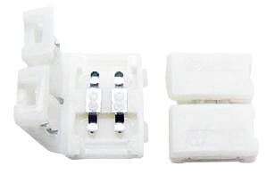 ZŁĄCZKA DO LED ZATRZASK BIAŁA DO TAŚM LED MONO 8mm Podwójna