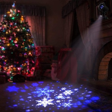 PROJEKTOR LED ŚNIEG ŚWIĄTECZNY LASEROWY REFLEKTOR NA DOM RZUTNIK K