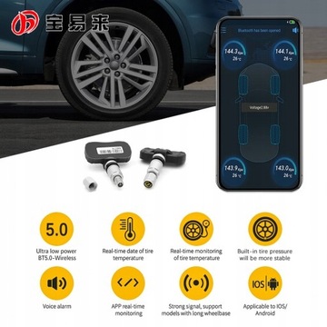 Датчик давления в шинах TPMS BT BLE 5.0 Android IOS