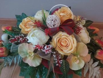 Набор ваза-вкладыш + букет для украшения могилы ЦВЕТЫ ДЛЯ МОГИЛЫ кладбище