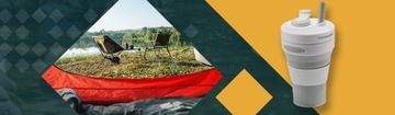 Складная силиконовая КРУЖКА TIROSS 450 мл + трубочка