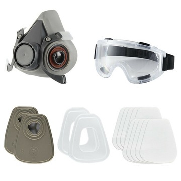 МНОГОРАЗОВАЯ ДЫХАТЕЛЬНАЯ МАСКА С ЗАЩИТНЫМИ СТЕКЛАМИ, ПРОТИВОПЫЛЕВАЯ