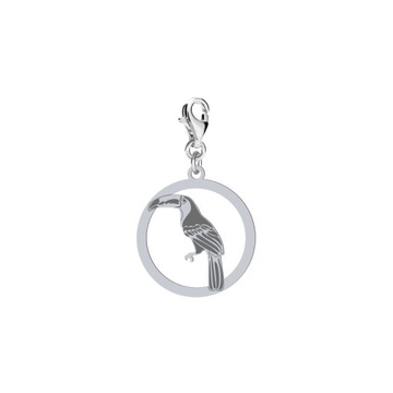 Srebrny Charms z TUKANEM DEDYKACJA GRATIS