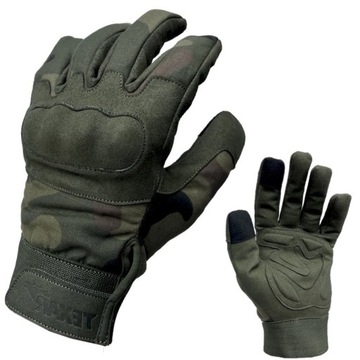 TEXAR Rękawice Taktyczne COMBAT PL CAMO WZ10 5-palczaste roz. M