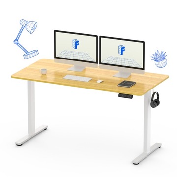 Biurko stojące FLEXISPOT 160*80cm Biurko z elektryczną regulacją wysokości i haczykiem