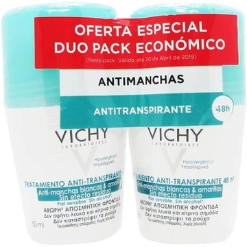 Vichy antyperspirant w kulce przeciw śladom na ubraniach 48 h 50 ml 2xPack