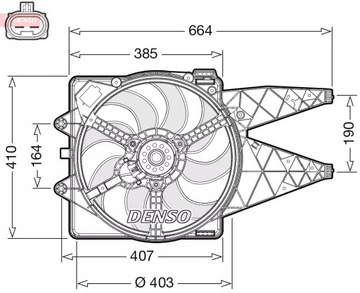 DENSO DER09309 VENTILÁTOR CHLAZENÍ MOTORU