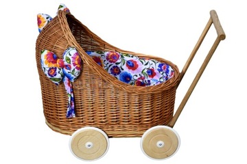 Коляска DOLL, плетеные куклы, коляска с постельным бельем