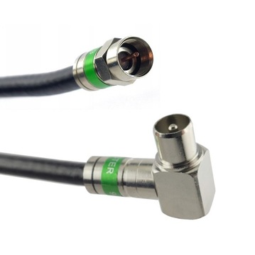 Gotowy kabel antenowy | złącze F - Wtyk TV kątowy kompresyjny 50m