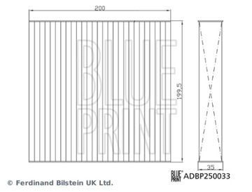 BLUE PRINT ADBP250033 FILTR VENTILACE PROSTORU SPOLUJEZDCE