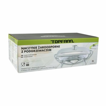 КАМЕРОУСТОЙЧИВАЯ ФОРМА С НАГРЕВАТЕЛЕМ, СТЕКЛО ДЛЯ ВЫПЕЧКИ, С КРЫШКОЙ, 3Л