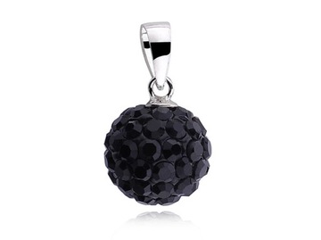 ZAWIESZKA CZARNA KULKA SWAROVSKI CRISTAL 10MM
