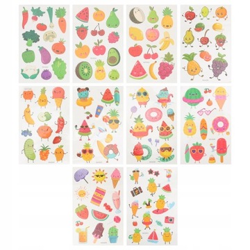 Fruit Tattoo Sticker Summer Glitter The 10 Sheets