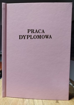 Wydruk i Oprawa Praca Dyplomowa Kremowy Róż Napis Czarny