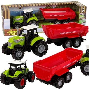 Ciągnik Traktor Rolniczy z Przyczepą MASZYNA ROLNICZA Przyczepa Światła LED